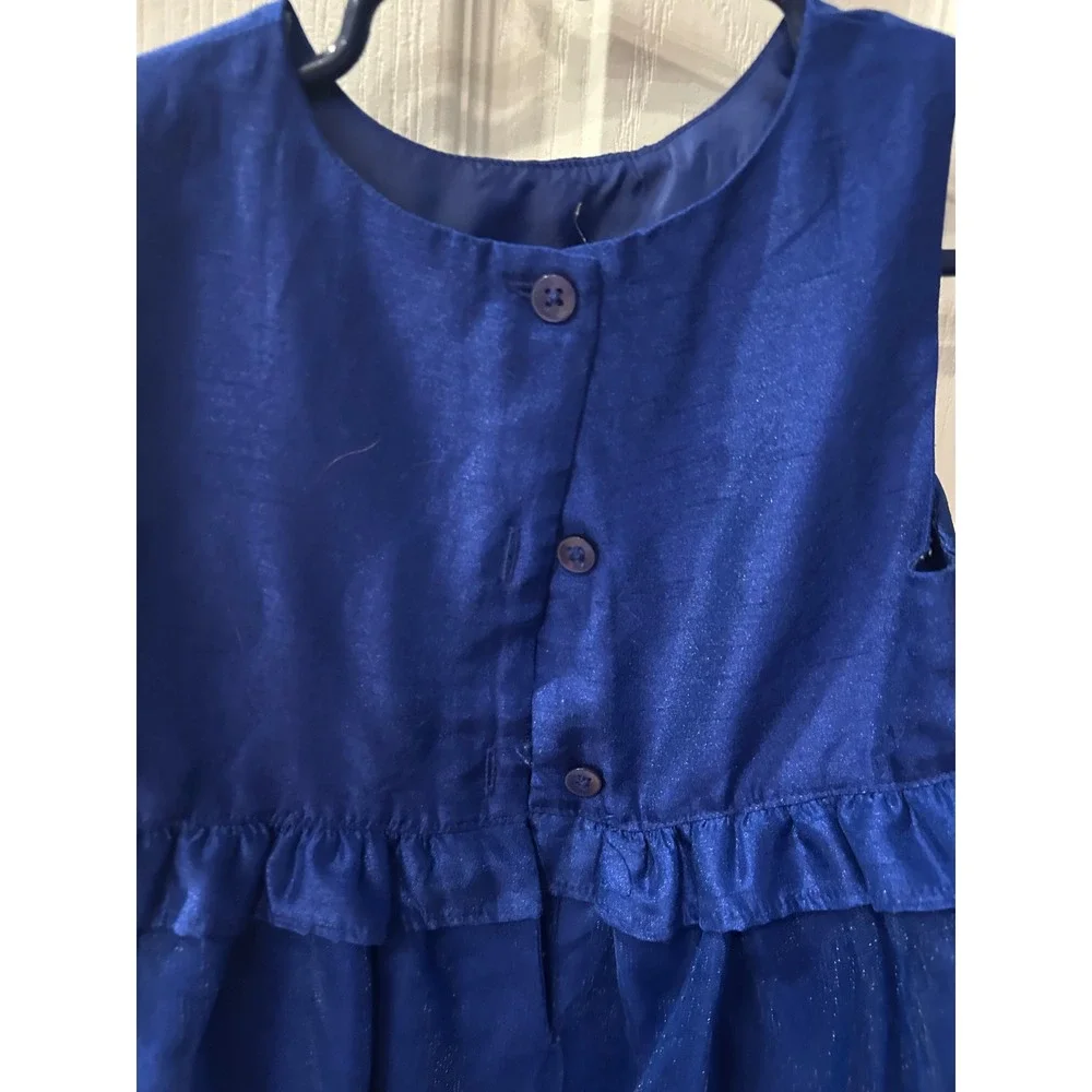 Gymboree Girls Royal Blue‎ Rhinestone Tulle Party Dress Special Occasion bin B